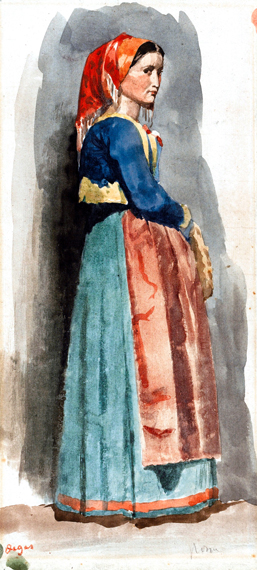 Italienne 1856 by Edgar Degas, oil painting reproduction on canvas Italienne 1856 by Edgar Degas