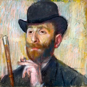 Portrait De Zacharian 1885 by Edgar Degas