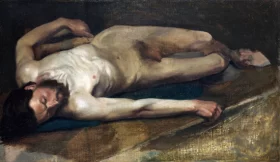 Male Nude 1856 by Edgar Degas