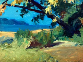Trees and Beach by Edward Hopper