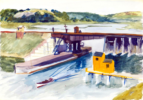 Landscape with Bridge by Edward Hopper