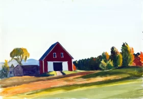 Red Barn in Autumn Landscape 1927 by Edward Hopper