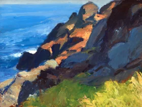 Rocky Shore and Sea by Edward Hopper