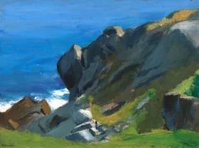 Rocky Shore and Sea by Edward Hopper
