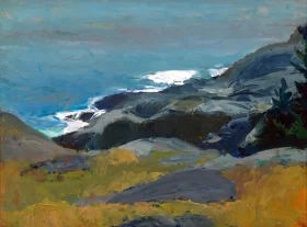 Waves and Rocky Shore by Edward Hopper