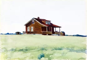 Automobile Near a Cabin 1929 by Edward Hopper