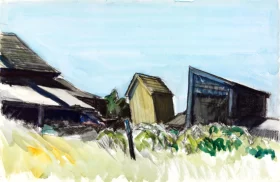 Outhouses by Edward Hopper