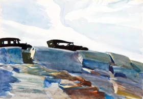 Cars and Rocks 1927 by Edward Hopper Cars and Rocks 1927 by Edward Hopper