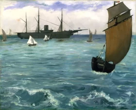 The Kearsarge at Boulogne 1864 by Edouard Manet The Kearsarge at Boulogne 1864 by Edouard Manet