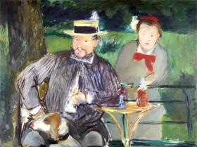 Portrait d'Ernest Hoschedé et sa fille Marthe 1876 by Edouard Manet