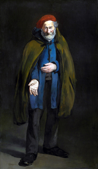 Beggar with a Duffle Coat (Philosopher) by Edouard Manet, oil painting reproduction on canvas Beggar with a Duffle Coat (Philosopher) by Edouard Manet