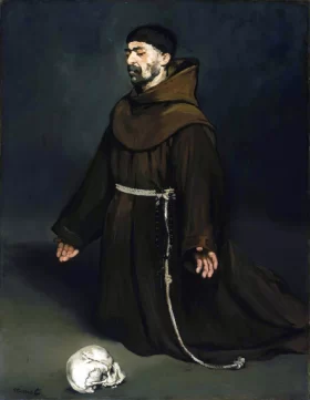 Monk in Prayer 1865 by Edouard Manet