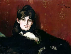 Portrait of Berthe Morisot Extended 1873 by Edouard Manet