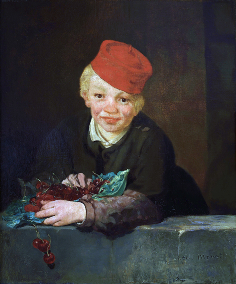 Boy with Cherries 1858 by Edouard Manet, oil painting reproduction on canvas Boy with Cherries 1858 by Edouard Manet