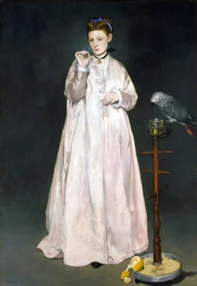 Young Lady with a parrot 1866 by Edouard Manet Young Lady with a parrot 1866 by Edouard Manet