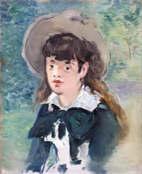 Young Girl on a Bench (Fillette sur un banc) 1880 by Edouard Manet