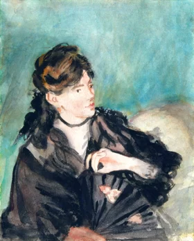 Portrait of Berthe Morisot with a Fan 1874 by Edouard Manet