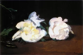 White Peonies and Secateurs 1864 by Edouard Manet
