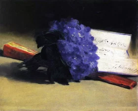 Bouquet of violets and fan 1872 by Edouard Manet