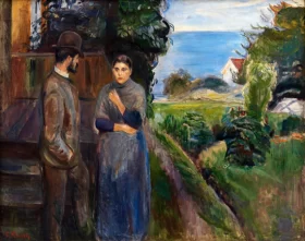 Evening Talk,889 by Edvard Munch