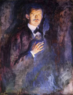 Self Portrait With Burning Cigarette by Edvard Munch