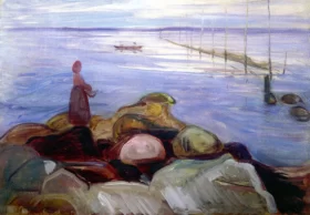 Woman By The Sea In Asgardstrand by Edvard Munch Woman By The Sea In Asgardstrand by Edvard Munch