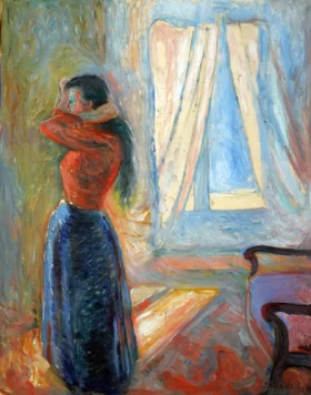 Woman Looking In The Mirror by Edvard Munch Woman Looking In The Mirror by Edvard Munch