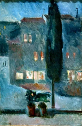 Cypress In Moonlight by Edvard Munch