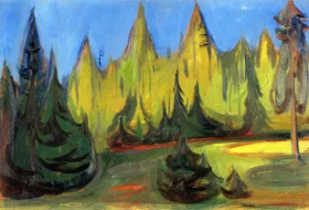 Dark Spruce Forest by Edvard Munch