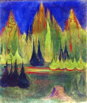 Dark Spruce Forest by Edvard Munch