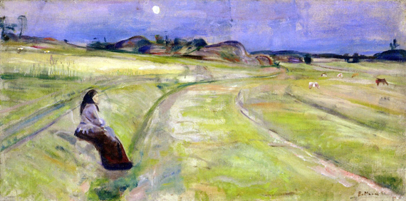 Evening by Edvard Munch, oil painting reproduction on canvas Evening by Edvard Munch