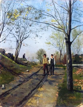 Two Boys On A Country Lane by Edvard Munch