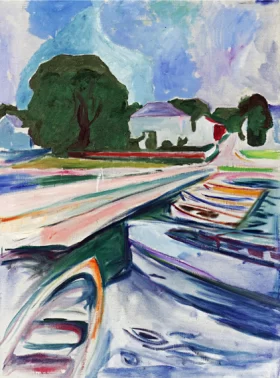 Rowboats At ÅSgåRdstrand by Edvard Munch