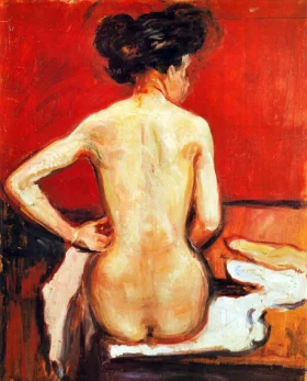 Seated Nude With Her Back Turned by Edvard Munch