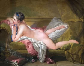 Resting Maiden 1752 by Francois Boucher Resting Maiden 1752 by Francois Boucher