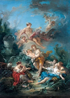 Mercury Confiding the Infant Bacchus to the Nymphs of Nysa by Francois Boucher Mercury Confiding the Infant Bacchus to the Nymphs of Nysa by Francois Boucher