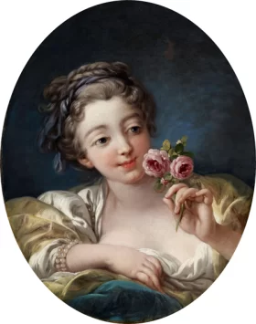 Girl with Roses by Francois Boucher