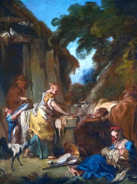 A Study For La Ferme by Francois Boucher A Study For La Ferme by Francois Boucher