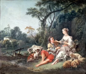 Pense-t-il aux raisins? 1747 by Francois Boucher Pense-t-il aux raisins? 1747 by Francois Boucher