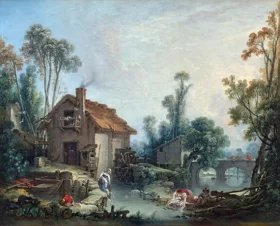 Landscape with a Watermill by Francois Boucher Landscape with a Watermill by Francois Boucher