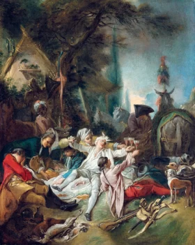 Rest from the hunt by Francois Boucher Rest from the hunt by Francois Boucher