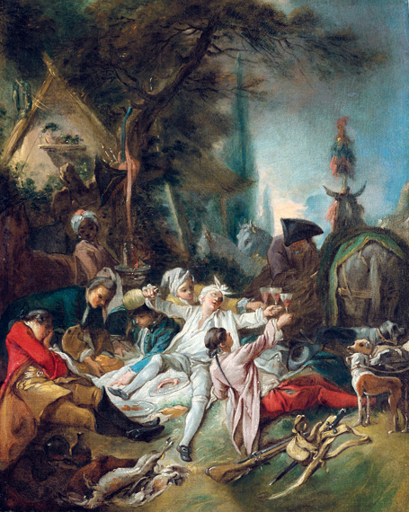 Rest from the hunt by Francois Boucher, oil painting reproduction on canvas Rest from the hunt by Francois Boucher