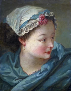 Head of a Young Woman by Francois Boucher