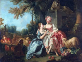 The Billet-Doux by Francois Boucher The Billet-Doux by Francois Boucher