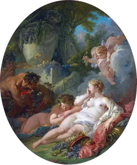 Sleeping Bacchantes Surprised By Satyrs by Francois Boucher Sleeping Bacchantes Surprised By Satyrs by Francois Boucher