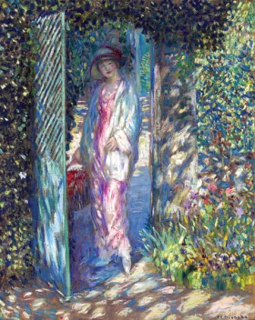 The Lattice Gate by Frederick Carl Frieseke The Lattice Gate by Frederick Carl Frieseke