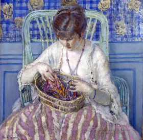 Unraveling Silk by Frederick Carl Frieseke Unraveling Silk by Frederick Carl Frieseke