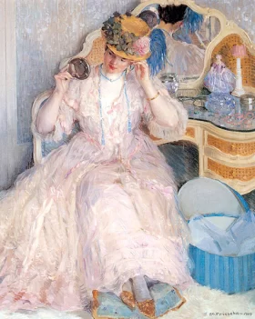 Lady Trying On A Hat by Frederick Carl Frieseke Lady Trying On A Hat by Frederick Carl Frieseke