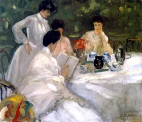 Tea In The Garden by Frederick Carl Frieseke Tea In The Garden by Frederick Carl Frieseke