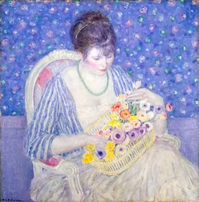 The Basket Of Flowers by Frederick Carl Frieseke